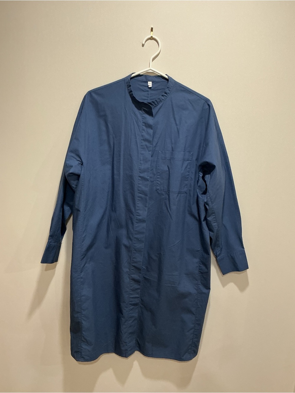 Muji  Button-Up Shirt Dress in blue size M-L